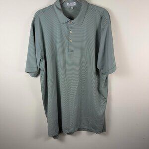 Peter Millar Summer Comfort Performance Golf Polo Green White Stripe XL